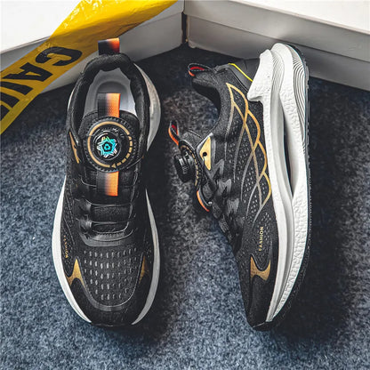 Zapatillas deportivas informales de verano transpirables para hombre, nuevas zapatillas de running de malla transpirable, modernas y versátiles, con hebilla giratoria, adecuadas para deportes al aire libre y para el día a día
