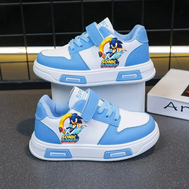 Sonic Fashion Sport Shoes PU Leather Sneakers Soft-soled Student Sneakers Tennis Shoes
