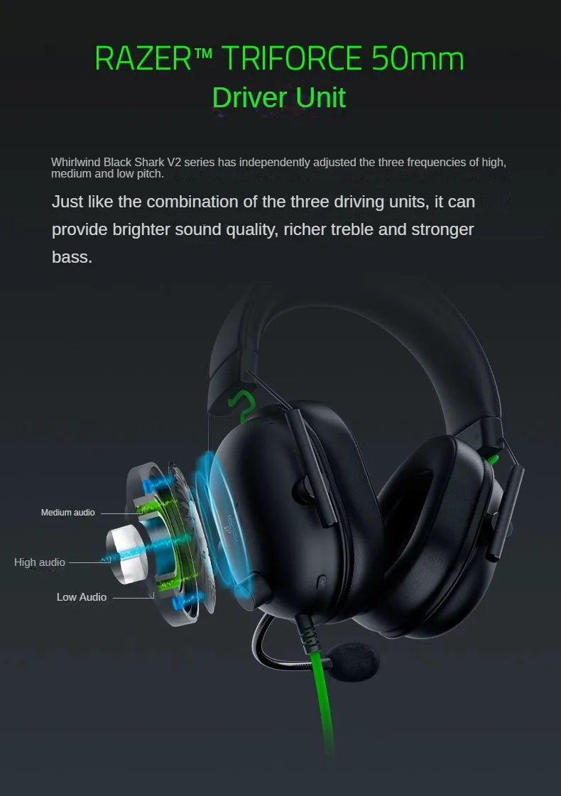 Razer BlackShark V2 X Gaming Headset – 7.1 Surround Sound Wired Gaming Headphones with Noise-Cancelling Microphone for PC, PS5, PS4, Xbox & Nintendo Switch