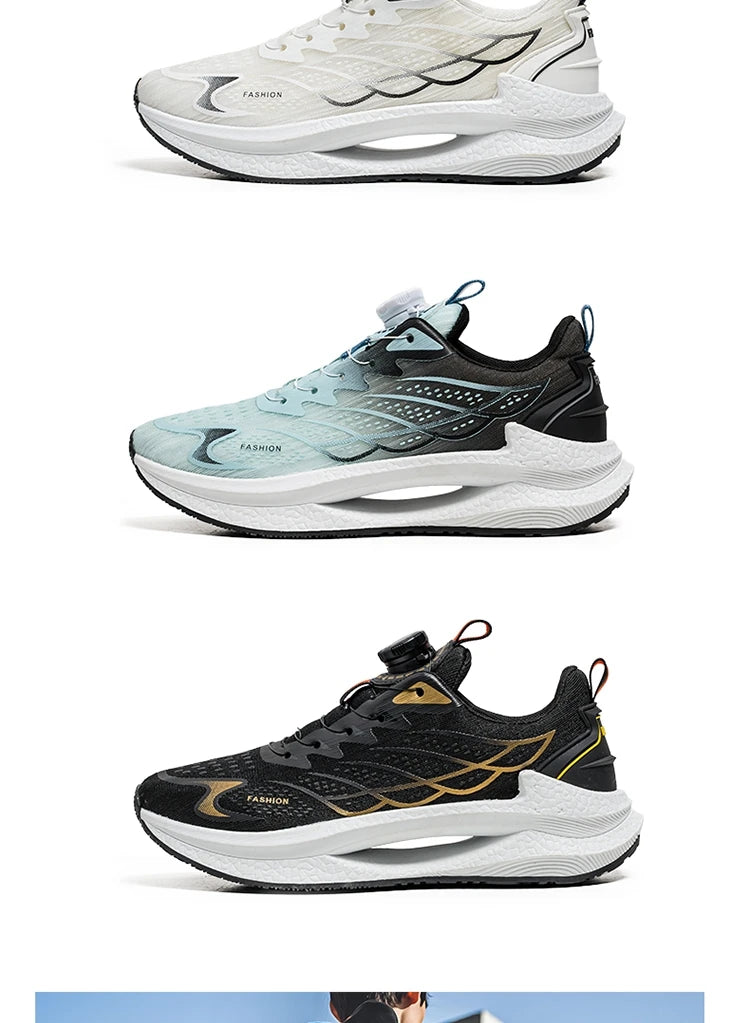 Zapatillas deportivas informales de verano transpirables para hombre, nuevas zapatillas de running de malla transpirable, modernas y versátiles, con hebilla giratoria, adecuadas para deportes al aire libre y para el día a día