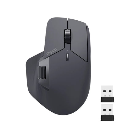 Rapoo MT760 Multi-Mode Rechargeable Wireless Mouse, Ergonomic Bluetooth Mouse with 4000 DPI, Easy-Switch for Up to 4 Devices, USB-C Rechargeable