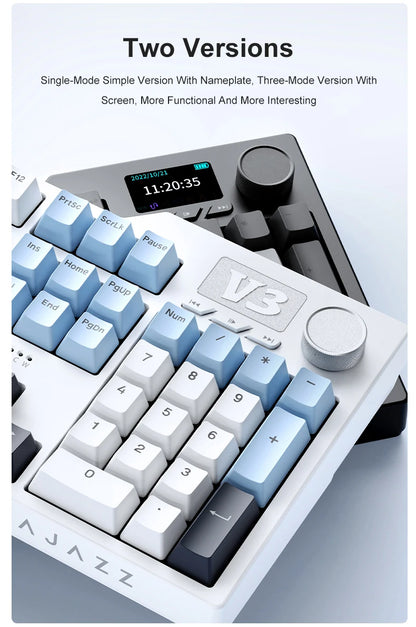 Ajazz AK35I V3/V4 MAX Tri-mode Wired Bluetooth Wireless Gaming Keyboard Gasket Full Key Hot Swap 104 Keys Customized Keyboard