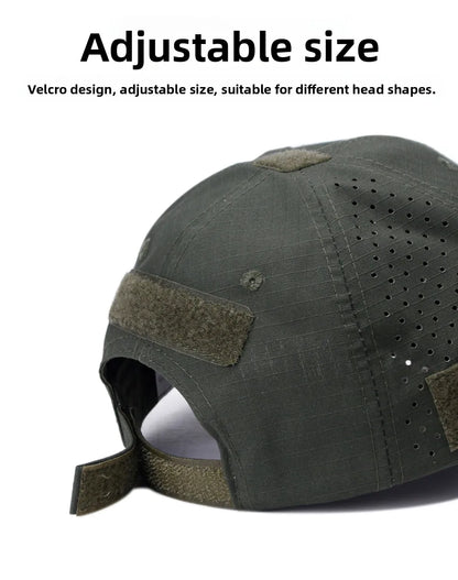 Cappellino da baseball casual sportivo traspirante con motivo mimetico da uomo, cappello da sole per appassionati di stile militare, cappello tattico, cappello da addestramento militare, cappello a secchiello