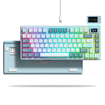 Womier Wired Mechanical Gaming Keyboard with OLED Display, Hot-Swappable RGB Keyboard, PBT Pudding Keycaps, 81-Key USB-C Mechanical Keyboard for PC & Laptop