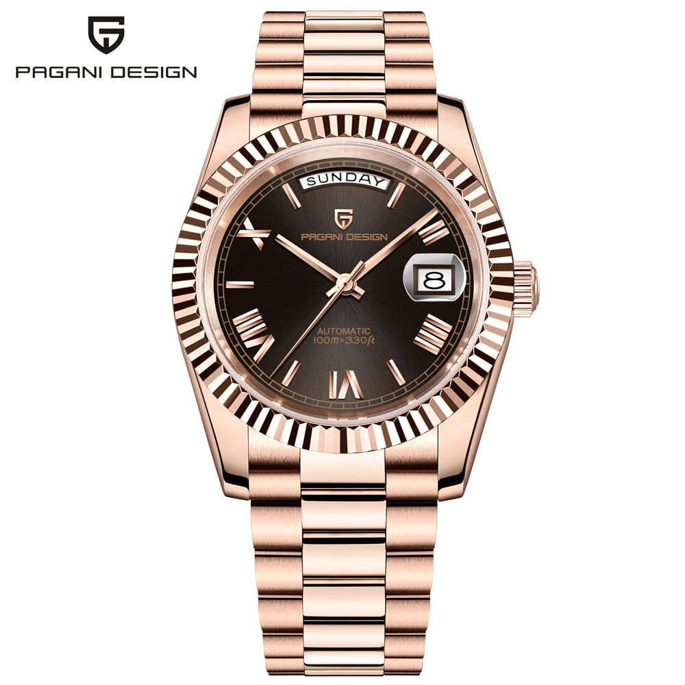 PAGANI DESIGN Luxury Men Watch Sapphire mirror Luminous Stainless Steel Watch Week Date Mechanical Waterproof ST16 Man watch