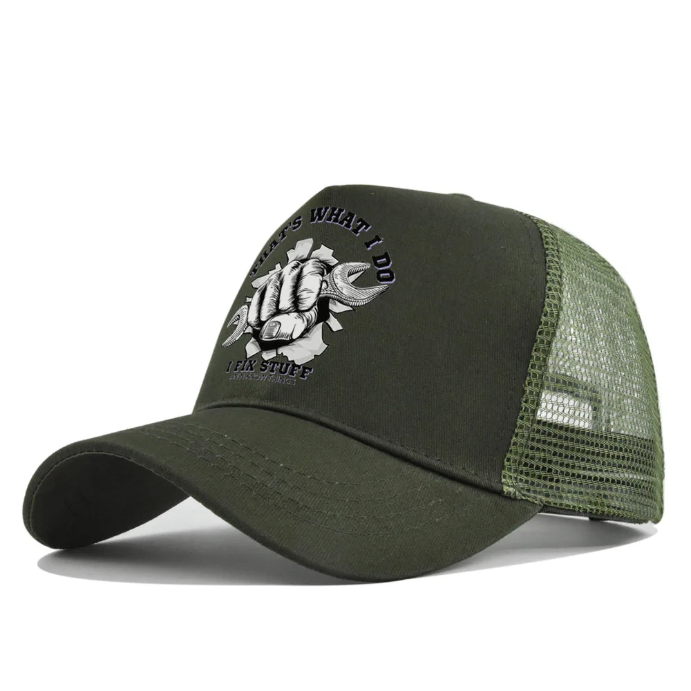 Modebaseballkasket i printet, åndbart net til forår/sommer – Gorras med personligt logo til mænd, kvinder og par – Visirhat, casquette