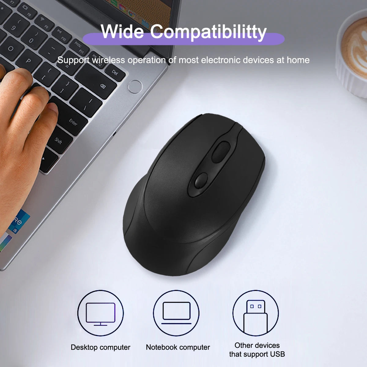 MissionFit Bluetooth Wireless Mouse Rechargeable 2.4G Silent Wireless Mouse for PC, Laptop, MacBook & Tablet with Adjustable DPI