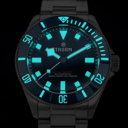 THORN 39mm Titanium Watch Men Homage Vintage PT5000 Movement Automatic Sapphire Crystal C3 Super Luminous 200M Waterproof Watch