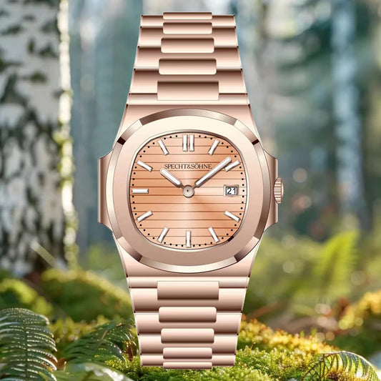 Specht & Söhne New Arrivals Mens Watch Rose Gold 5711 Classic Sports Watches Ultrathin Stainless Steel Sapphire 50M Waterproof