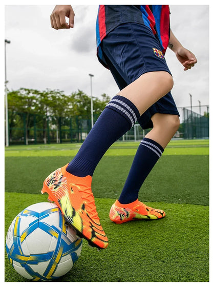 New Men's Soccer Shoes Match Outdoor Sneakers Grass Cleats Hot-selling Football Boots Non-Slip Boys High-quality High-top Light