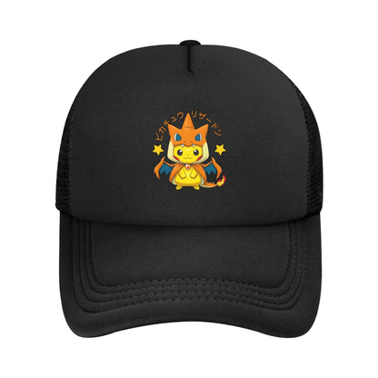 Pikachu Pokeball Mesh Baseball Cap Unisex Fitted Sun Hat Pokemoned  Hat Adjustable Snapback Caps Golf Hats Summer Trucker Caps