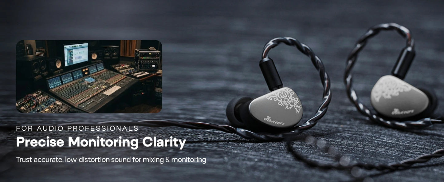 Auriculares HiFi IEM Linsoul Kiwi Ears Cadenza II con driver dinámico de titanio de 10mm, KARS 2.0 y cable desmontable