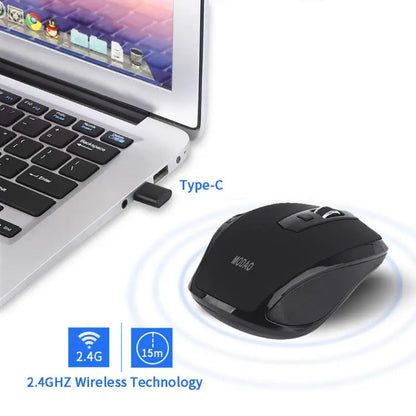 Wireless Ergonomic Mouse 2.4GHz USB Type-C Wireless Mouse, Adjustable 800/1200/1600 DPI Ergonomic Mouse for MacBook Pro, Laptop, PC & Office