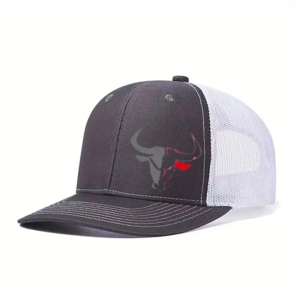 Cappellino da baseball estivo casual con stampa "Bull Head", visiera sportiva hip hop traspirante in rete, cappelli da sole regolabili per uomo e donna