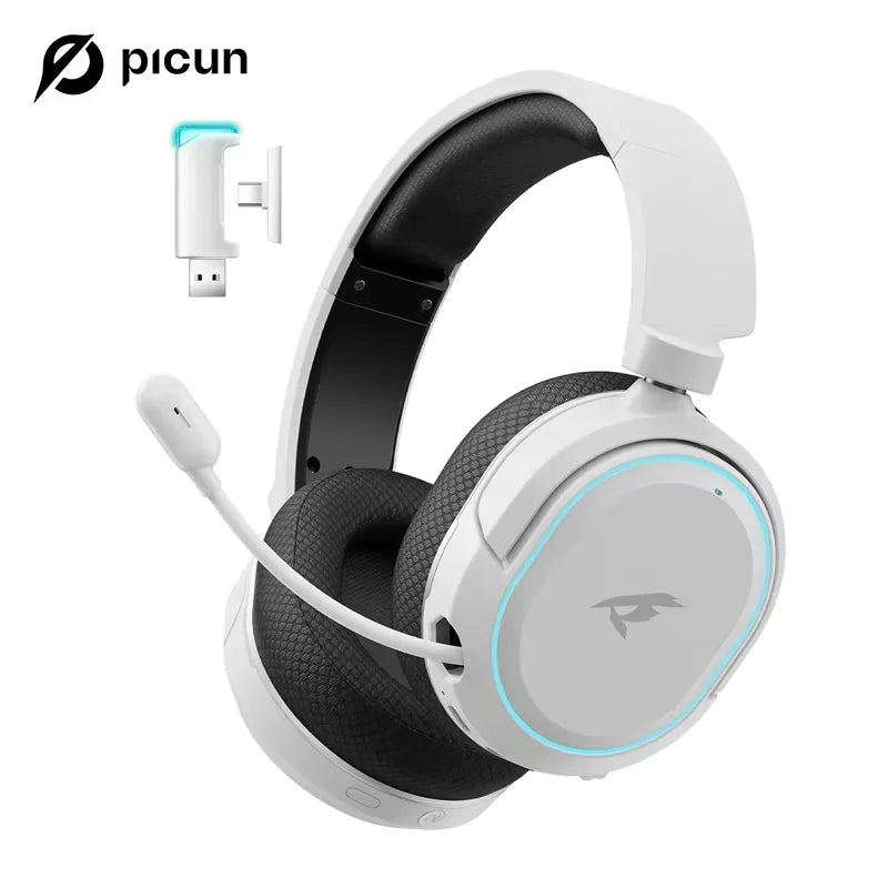 Picun G2 Wireless Gaming Headset Bluetooth 5.3 – 7.1 Surround Sound, 5ms Low Latency Gaming Headphones with ENC Microphone for PC, PS5, PS4, Switch & Mobile