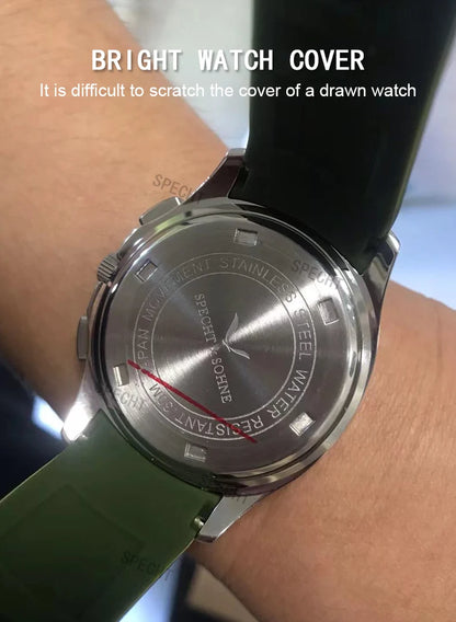 Specht & Söhne New Classic 5167 Men's Watch Orange Color Sapphire Crystal Rubber Srap Sports Male Quartz Watches 50M Waterproof