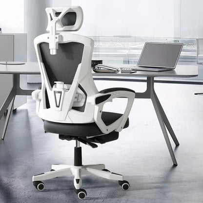 Chaise de jeu ergonomique pour ordinateur, avec dossier inclinable et hauteur réglable, idéale pour les étudiants, les dortoirs et les bureaux à domicile.
