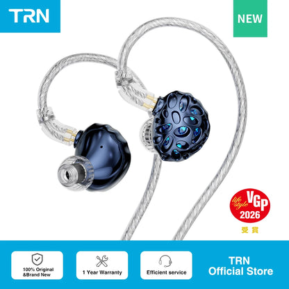 TRN Whale Shark Hybrid Earphones Triple Dynamic Driver + Planar In-Ear Monitors, HiFi Wired Hybrid Earphones with High Resolution Audio, Audiophile IEM Headphones