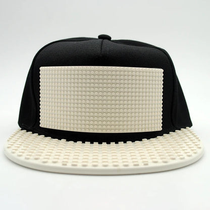 Tegneserie-patchwork-baseballkasketter, DIY-blokke, snapback-kasketter, hiphop-kasketter til mænd og kvinder, aftagelige pixel-kasketter, dad hats, kasketter til børn og voksne