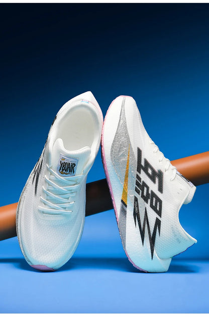 Chaussures de course pour homme, sportives, semelle en carbone, spécialisées, respirantes, légères, pour femme, confortables, athlétiques, antidérapantes, pour marathon