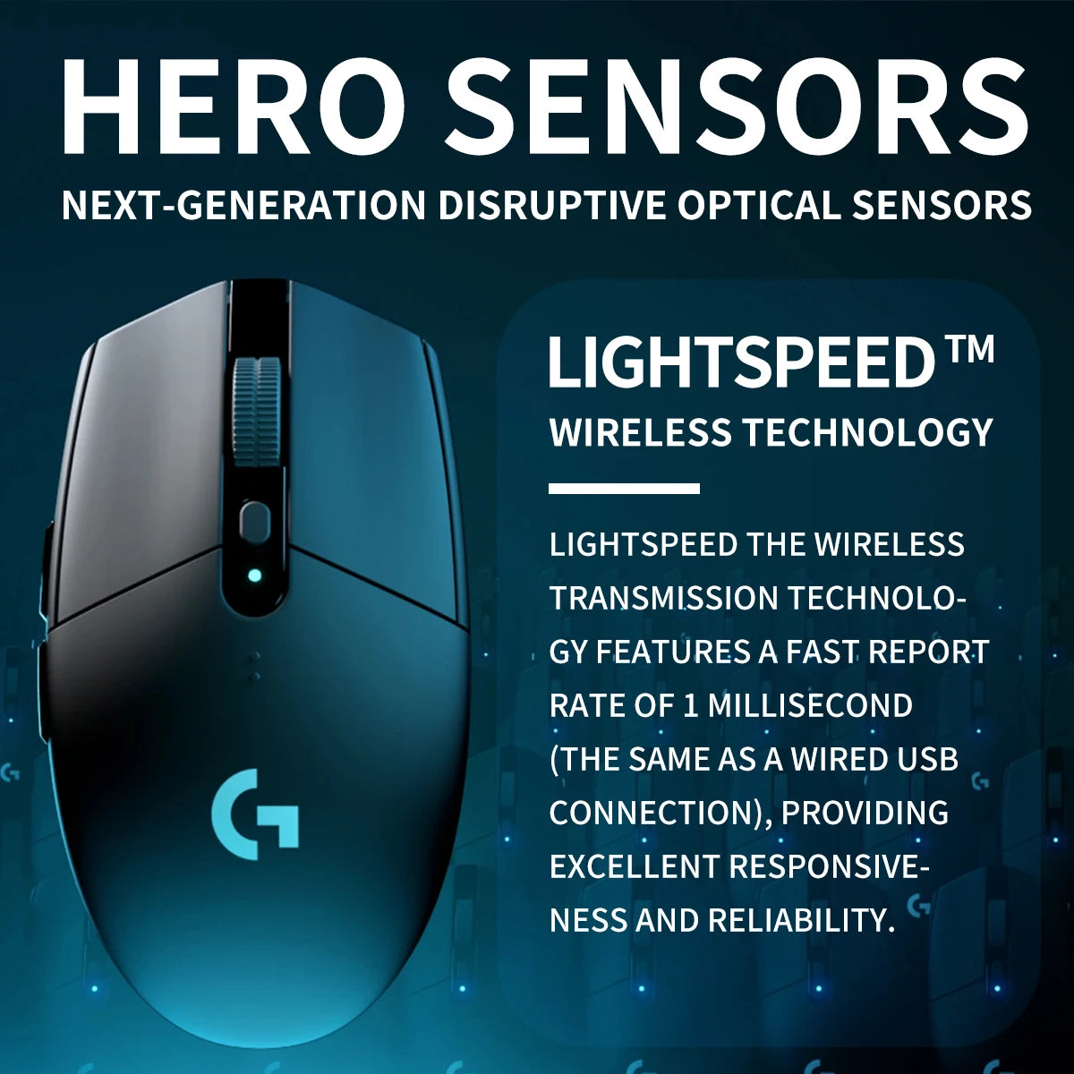 Logitech G305 Wireless Gaming Mouse with HERO Sensor, 12000 DPI, Lightweight Wireless Mouse, 9-Month Battery Life for PC & Laptop Gaming