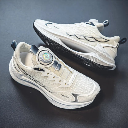 Zapatillas deportivas informales de verano transpirables para hombre, nuevas zapatillas de running de malla transpirable, modernas y versátiles, con hebilla giratoria, adecuadas para deportes al aire libre y para el día a día