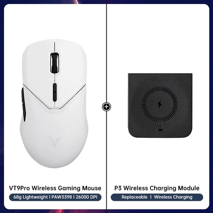 Rapoo VT9PRO Wireless Gaming Mouse PAW3398 26000 DPI Lightweight Programmable Ergonomic Gaming Mouse with Type-C Rechargeable Dual Mode