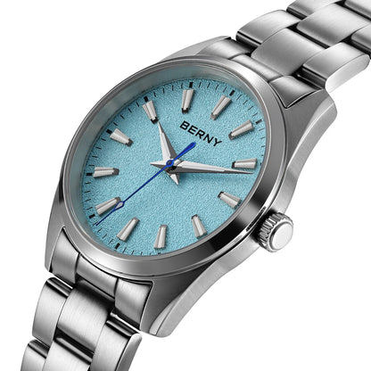 BERNY Men's Watch Luminous AR Sapphire 10ATM Classic  Dress Business Quart Watches for Men Fashion Casual Wristwatch