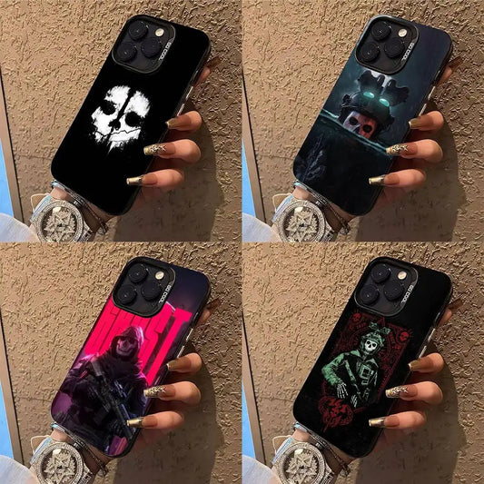Ghost C- Call Of Duty COD Phone Case For iPhone 17,16,15,14,13,12,X,8,Pro,Max,Plus,E,SE4,Air,Mini IMD Matte Black