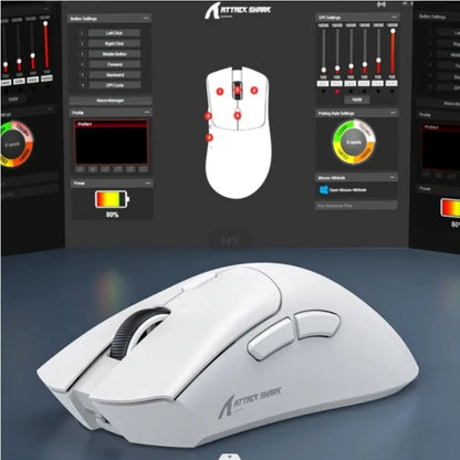 Attack Shark R1 Wireless Gaming Mouse, Tri-Mode Bluetooth Gaming Mouse with PAW3311 Sensor, 18000 DPI, 1000Hz Polling Rate, Rechargeable Ergonomic Gaming Mouse