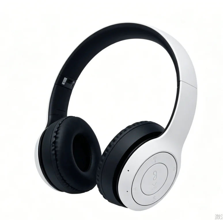 Bluetooth 5.0 Wireless Headphones Foldable Over-Ear Headset with HiFi Stereo Sound, Bluetooth 5.0 Wireless Headphones with Soft Skin-Friendly Earmuffs & Microphone