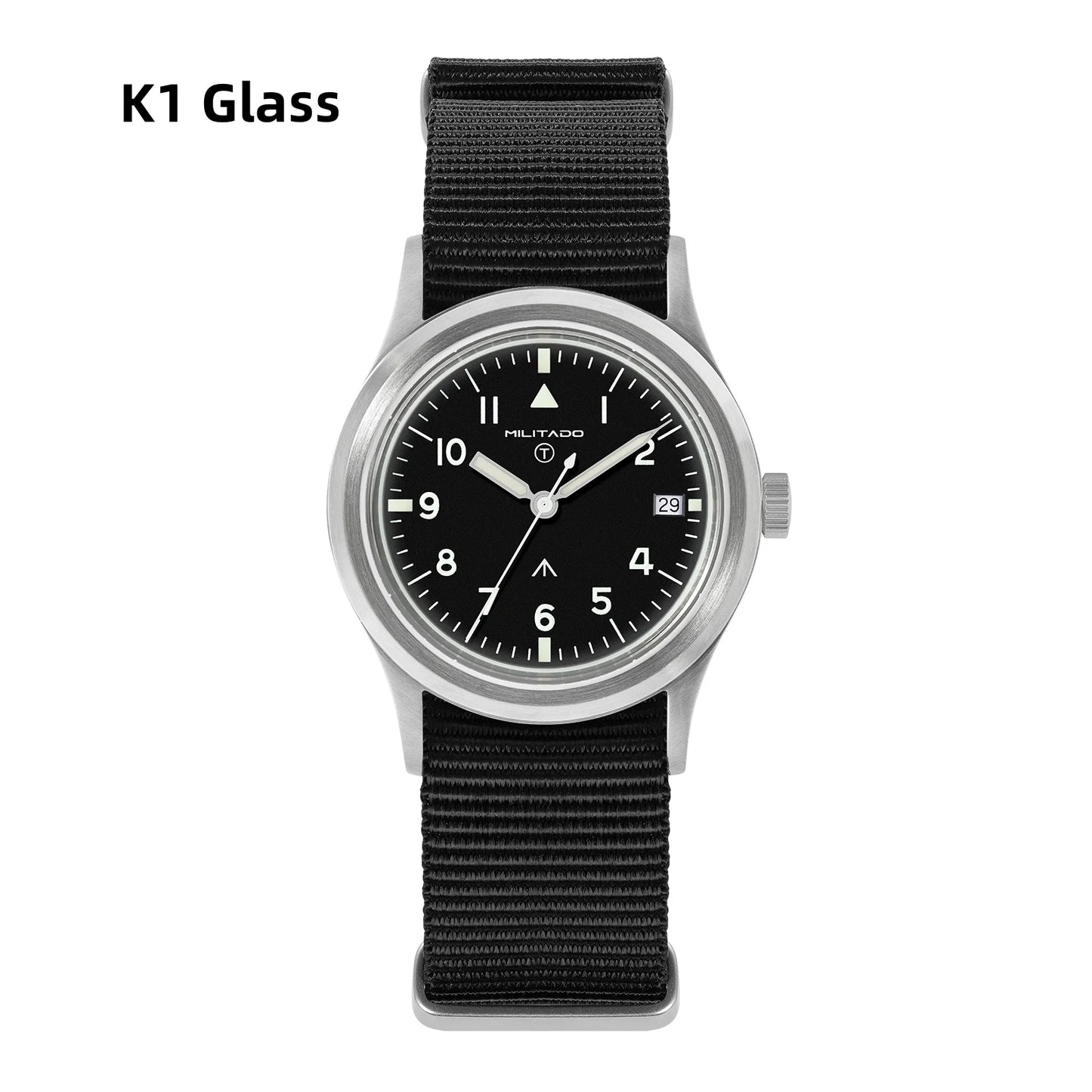 Militado ML14 36mm Watch VH31 Sweep Second Quartz Movement Watch Sapphire Crystal Super Luminous BGW9 C3 100m Waterproof Watches