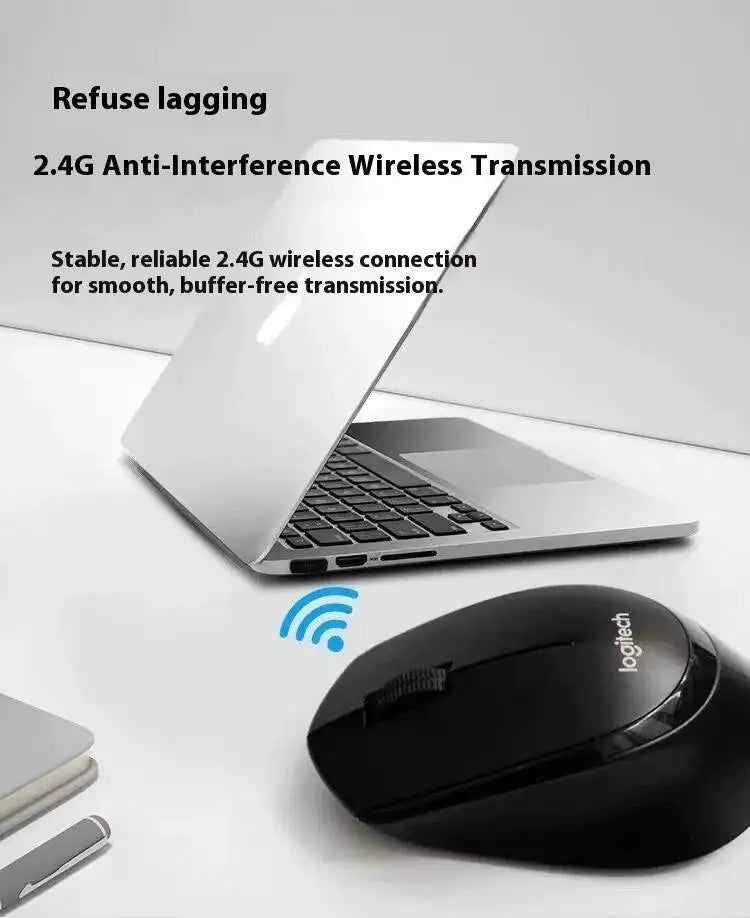 Logitech M330 Professional Office Mouse, Quiet Wireless Ergonomic Mouse, 2.4GHz USB Optical Mouse for Laptop, PC & Desktop