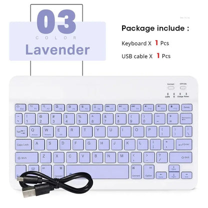 Spanish Russian Arabic Korean Portable 10 inch Wireless Keyboard and Keyboard set For iPad Samsung Tablet Laptop IOS Android