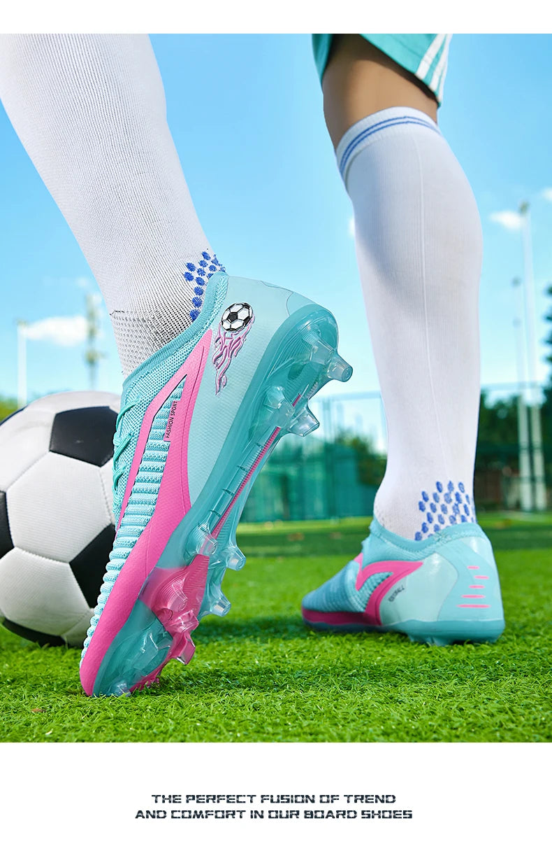 Męskie buty piłkarskie, sportowe buty do piłki nożnej, buty z kolcami do użytku na świeżym powietrzu, dla dorosłych, antypoślizgowe, dla chłopców, z długimi kolcami, treningowe, oddychające, meczowe, wygodne