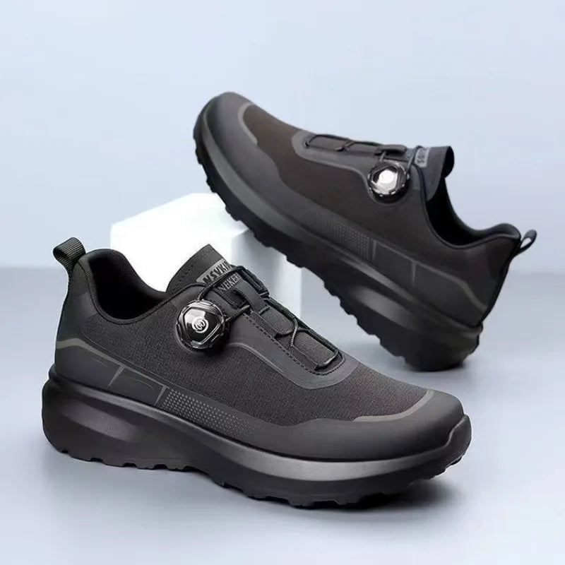 Zapatillas deportivas nuevas para hombre con botón giratorio, de plataforma, para conducir, para caminar, para actividades al aire libre, resistentes al desgaste, para correr y para deporte, talla grande