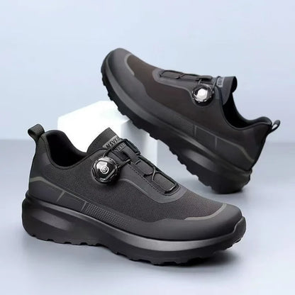 Zapatillas deportivas nuevas para hombre con botón giratorio, de plataforma, para conducir, para caminar, para actividades al aire libre, resistentes al desgaste, para correr y para deporte, talla grande