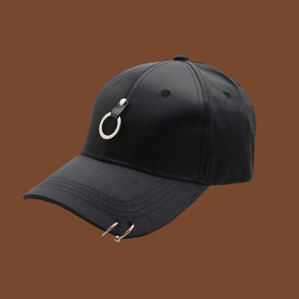 Casquette de baseball Snapback pour femmes et hommes, style hip-hop et K-pop, couleur unie avec anneau, pour les amateurs de sport, de danse et de voyage, casquette « Dad Hat », streetwear, ajustable
