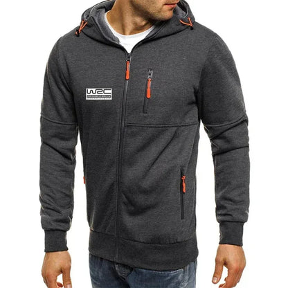 New Spring Autumn Men's World Rally Championship WRC Logo Printing Fashion Hooded Streetwear Casual Zipper High Quality Hoodies, produit gaming premium Fraquane