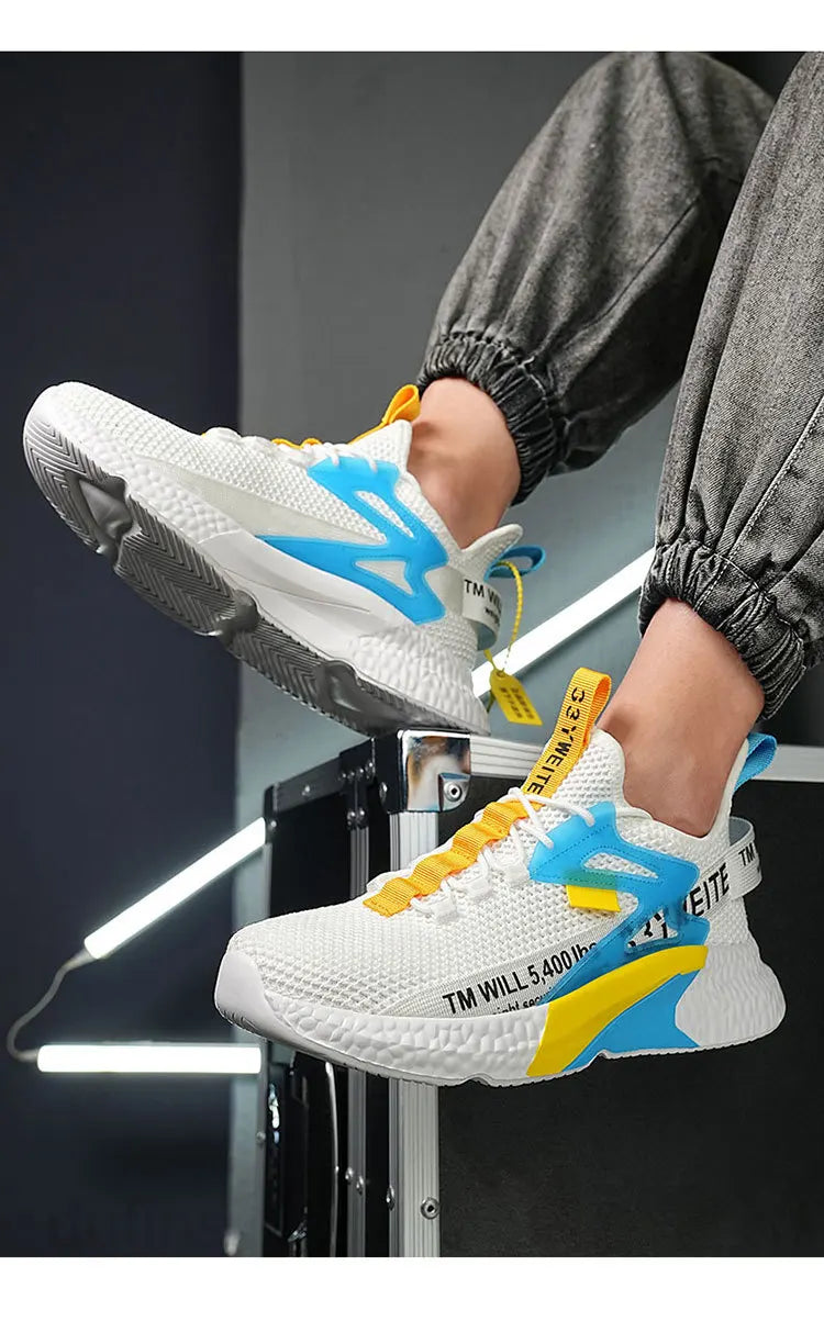 Zapatillas nuevas para hombre, deportivas, ligeras, informales, de moda, para correr, elásticas, de ocio, de malla, de verano, deportivas, de tenis, para hombre, para caminar, talla