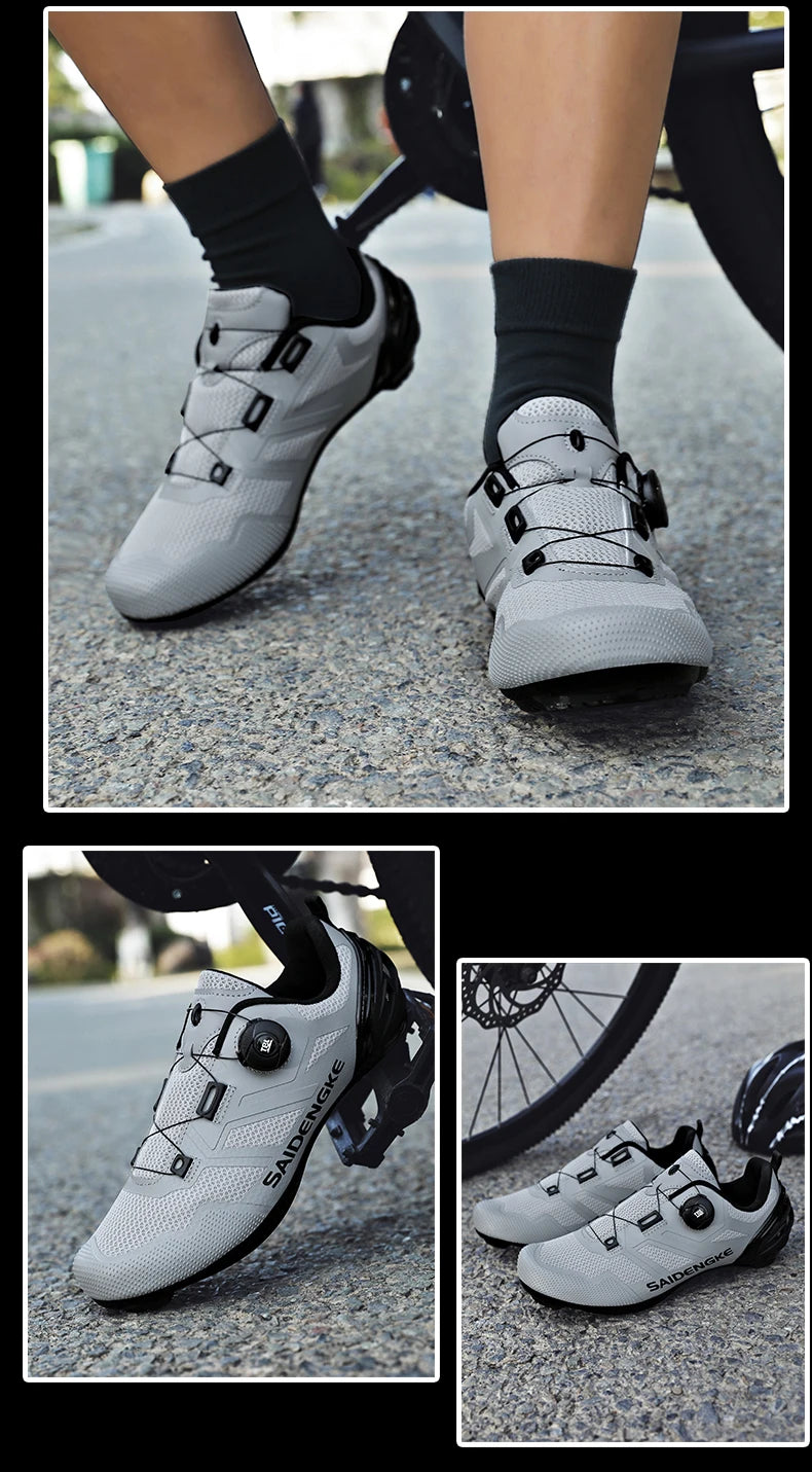 Zapatillas de ciclismo unisex nuevas, profesionales, ligeras, de lujo, originales, de carretera, de goma, para MTB, de competición, de moda, para bicicleta urbana y deportes callejeros