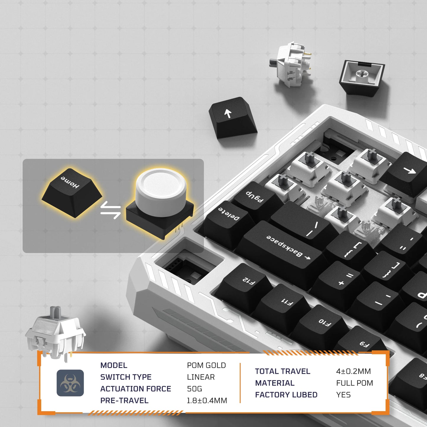 Womier ERA75 V2 75% Wireless Aluminum Mechanical Keyboard with VIA/QMK Knob 3-Mode Gasket Hot Swappable Keyboard for PC Computer