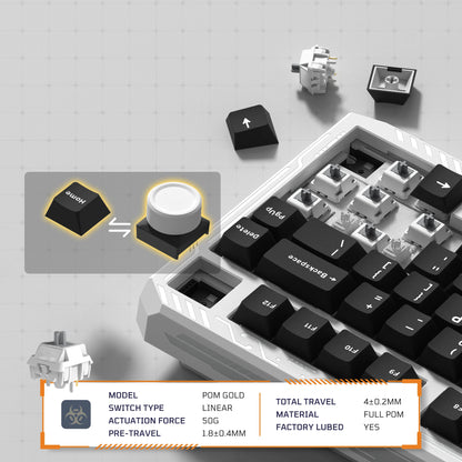 Womier ERA75 V2 75% Wireless Aluminum Mechanical Keyboard with VIA/QMK Knob 3-Mode Gasket Hot Swappable Keyboard for PC Computer