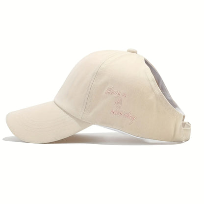Summer Baseball Cap Breathable Women High Ponytail Outdoor Sport Cap Sunshade Anti-UV Adjustable Travel Beach Empty Top Hat