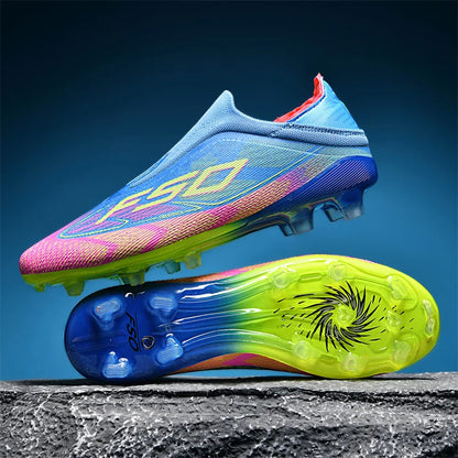 Botas de fútbol para hombre New Society para césped, tenis deportivos para adulto, transpirables y ultraligeras, zapatillas de fútbol para exteriores