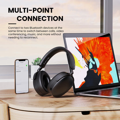 Oneodio SuperEQ A200 Wireless Bluetooth 5.4 ANC Headphones – Over-Ear Noise Cancelling Headset with ENC Mic, Hi-Res Audio & App Control