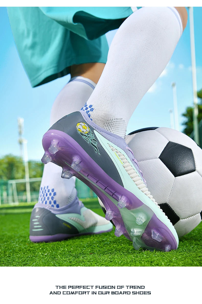 Męskie buty piłkarskie, sportowe buty do piłki nożnej, buty z kolcami do użytku na świeżym powietrzu, dla dorosłych, antypoślizgowe, dla chłopców, z długimi kolcami, treningowe, oddychające, meczowe, wygodne