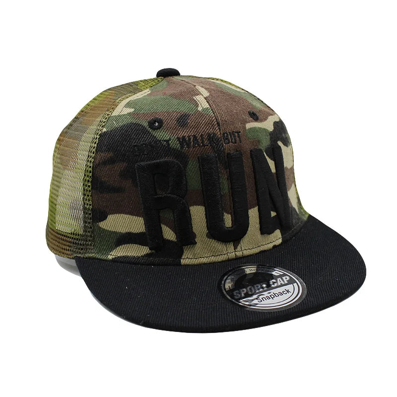 New Casual Children Summer Run Cap Boys Letter Embroidery Snapback Baseball Caps Fashion Outdoor Breathable Adjustable Girl Hat