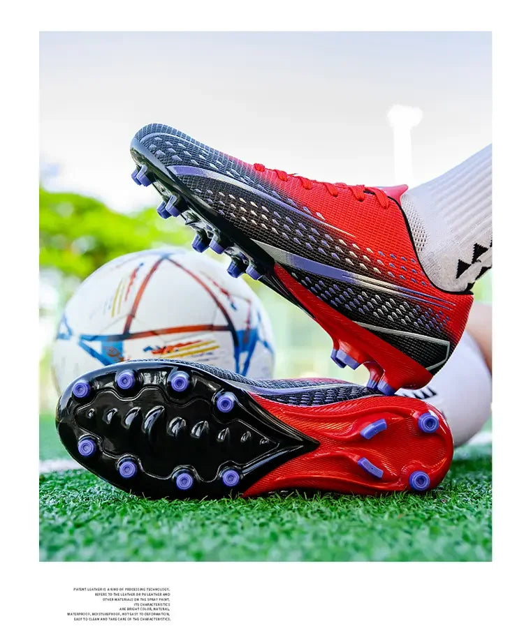 Hohe wasserdichte Fußballschuhe für Herren, rutschfest, robust, mit Stollendesign, atmungsaktivem Futter, für Outdoor-Rasenplätze, Profi-Fußball
