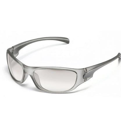 Men's Silver Y2K Sunglasses Outdoor Cycling Sports Sun Glasses Women Vintage Shades Trendy Punk Goggle Eyewear 2000S Aesthetic